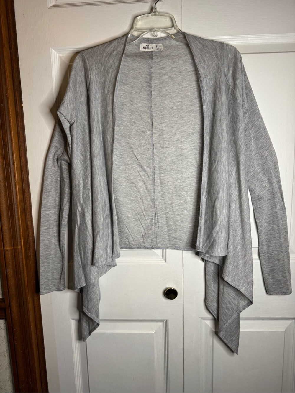 Hollister Heather Gray Open Drape Cardigan